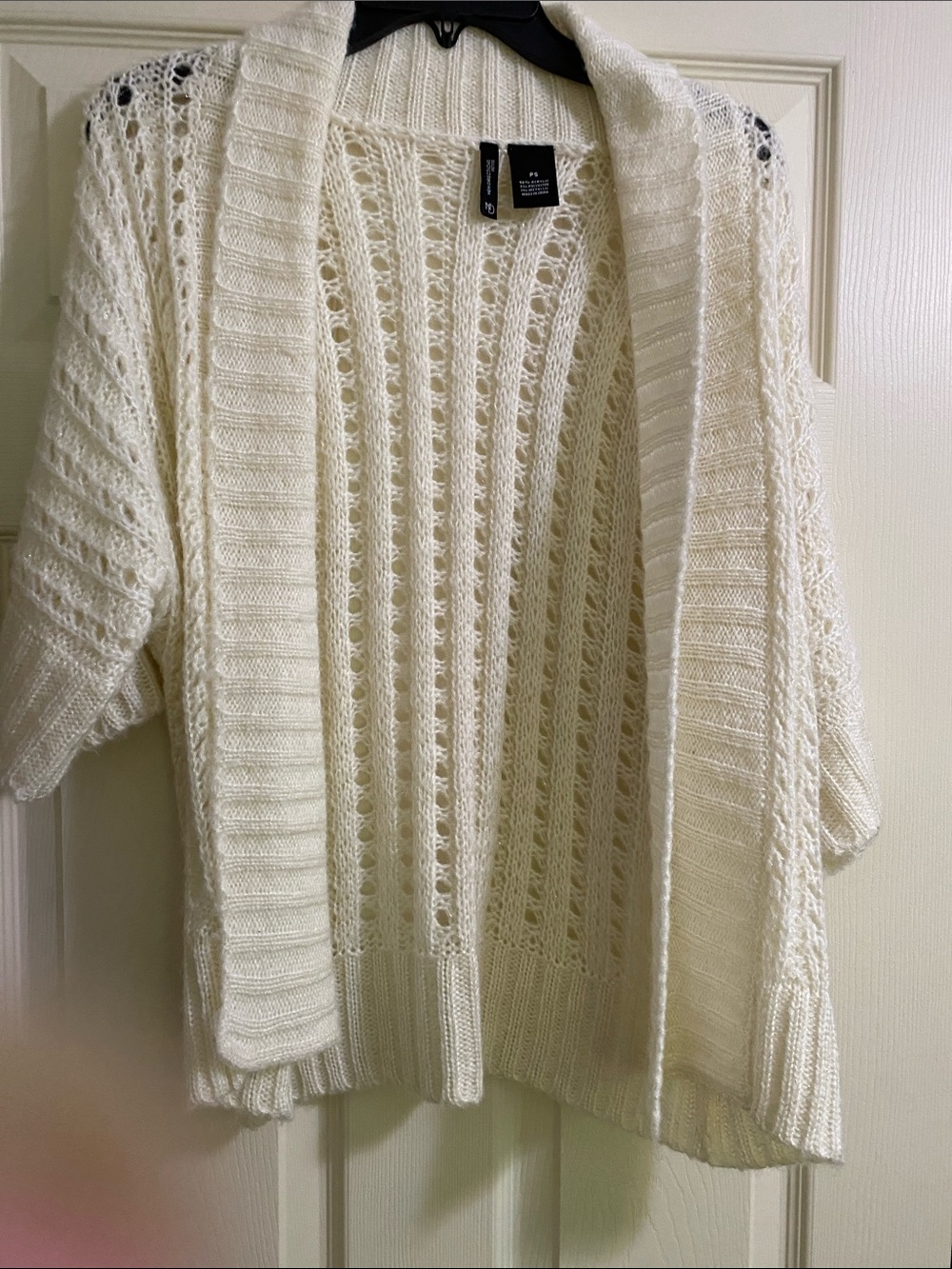 new directions Ivory Open-Knit Women's Cardigan